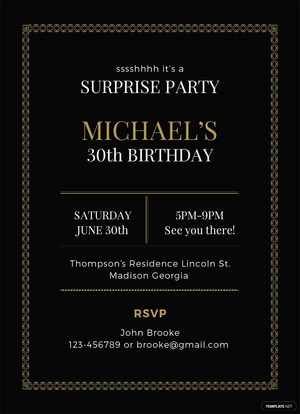 Surprise Party Invitation Template