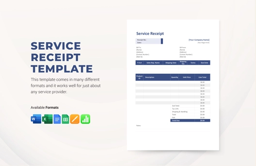 Service Receipt Template