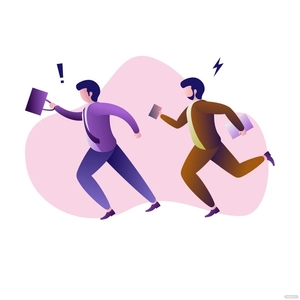 Office Man Running Vector