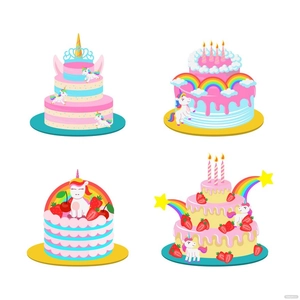 Unicorn Cake Vector