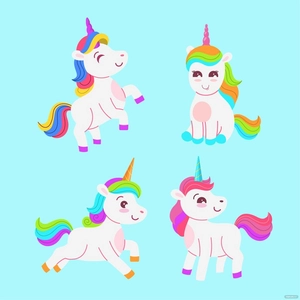 Baby Cartoon Unicorn Vector