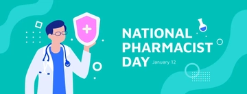 Free National Pharmacist Day Facebook Cover Template to Edit Online