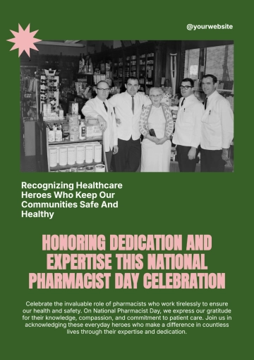 Free National Pharmacist Day Poster Template to Edit Online