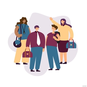 Happy Office Workers Vector