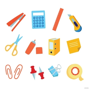 Office Supplies Vector