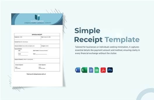 Simple Receipt Template Simple Receipt Template