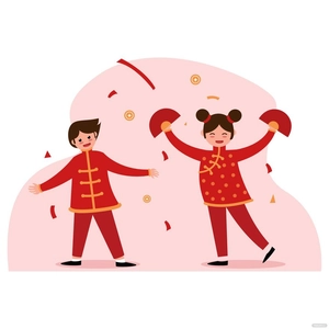 Kids Chinese New Year Vector