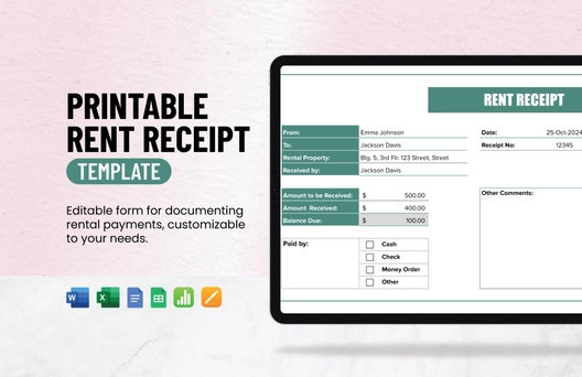 Printable Rent Receipt Template