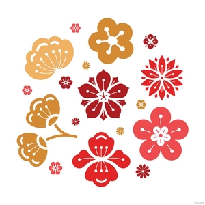 Chinese New Year Flower Vector