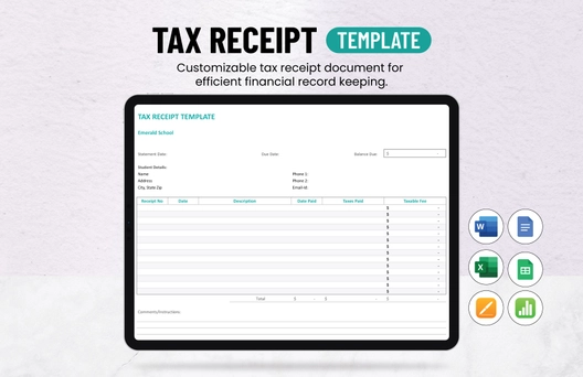 Tax Receipt Template