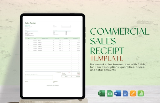 Commercial Sales Receipt Template