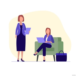 Office Business Woman Vector