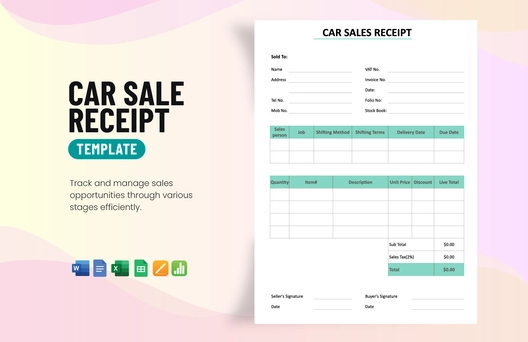 Car Sale Receipt Template