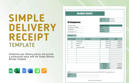 Simple Delivery Receipt Template
