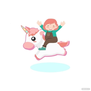 Riding Unicorn Vector