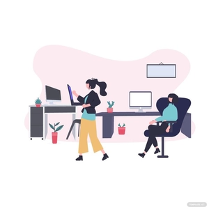 Office Interior Vector