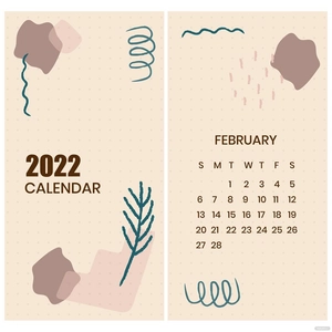 February 2022 Wall Calendar Vector
