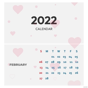 Simple February 2022 Calendar Vector