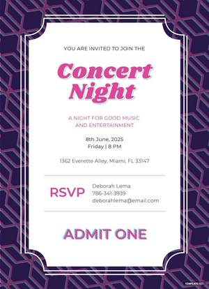 Concert Ticket Invitation Template