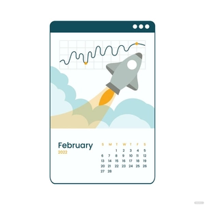 February 2022 Calendar Stock Vector