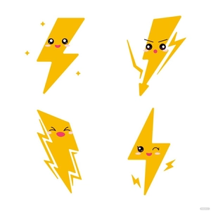 Cute Lightning Vector