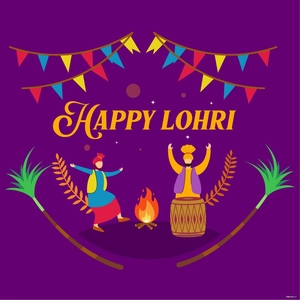 Animated Lohri Vector