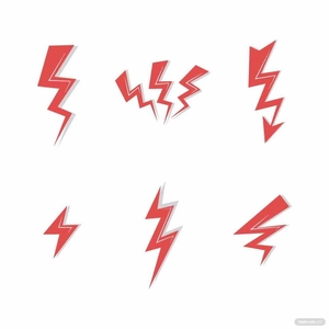 Red Lightning Vector