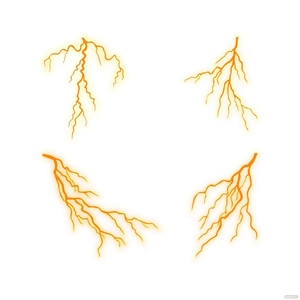 Orange Lightning Vector
