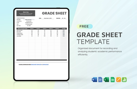 Grade Sheet Template Grade Sheet Template