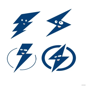 Cartoon Blue Lightning Vector