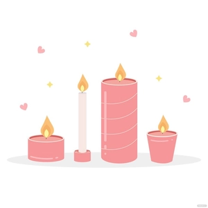 Valentines Day Candle Vector