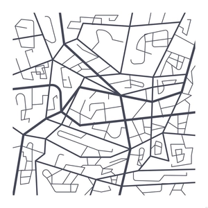 Black and White Map Illustration