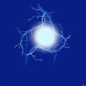 Blue Lightning Circle Vector