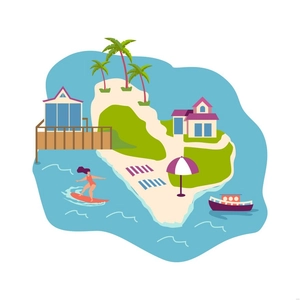 Beach Map Illustration