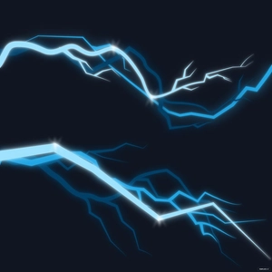 Curved Lightning Vector