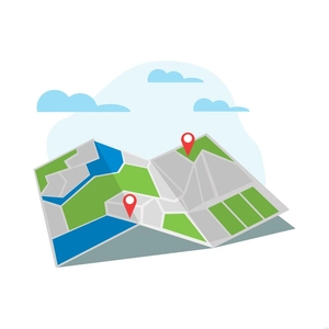 Folded Map Illustration