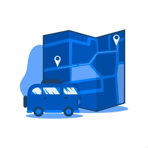 Blue Map Illustration
