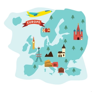Europe Map Illustration