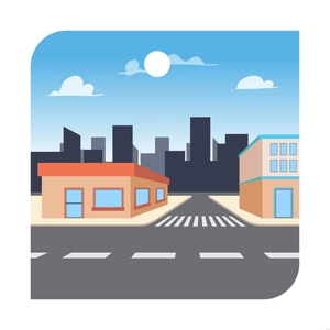 Downtown Street Illustration