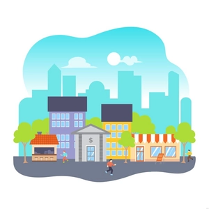 Small Business Street Illustration