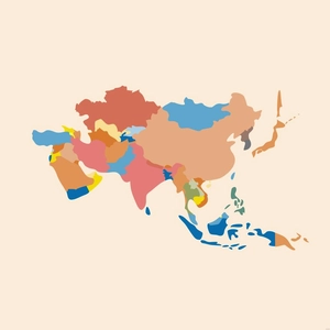 Asia Map Illustration
