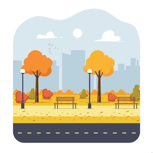 Autumn Street Illustration