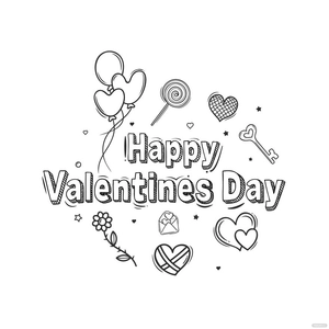 Doodle Valentines Day Vector