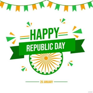 Flat Happy Indian Republic Day Vector