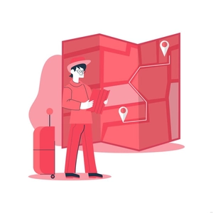 Red Map Illustration