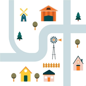 Town Map Illustration
