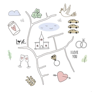 Wedding Map Illustration