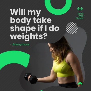 Free Fitness Beginner Question Post, Instagram, Facebook Template to Edit Online