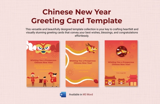 Chinese New Year Greeting Card Template