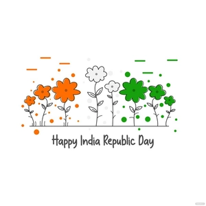 Floral India Republic Day Vector